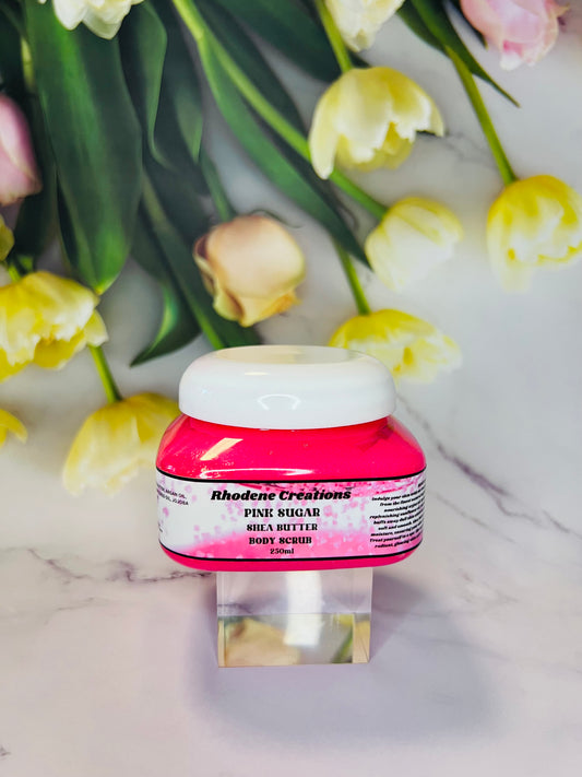 Pink sugar body scrub
