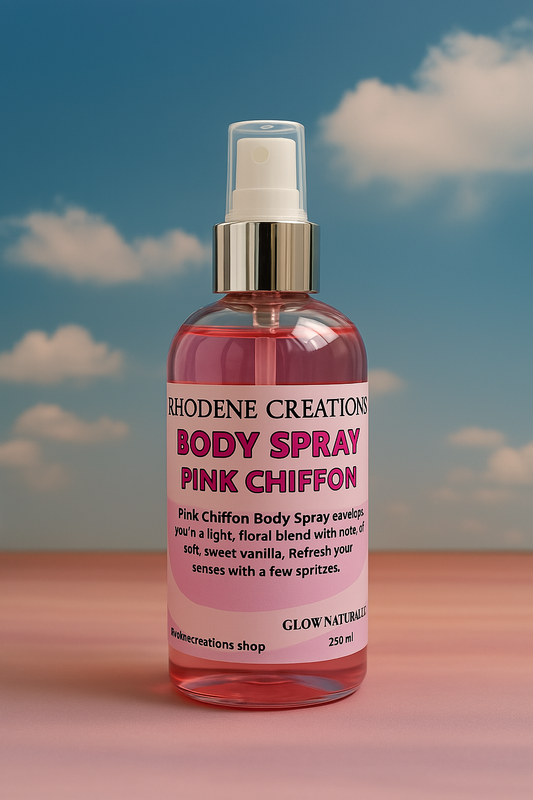 Pink chiffon body spray