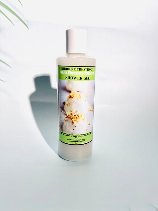 White chocolate pistachio shower gel
