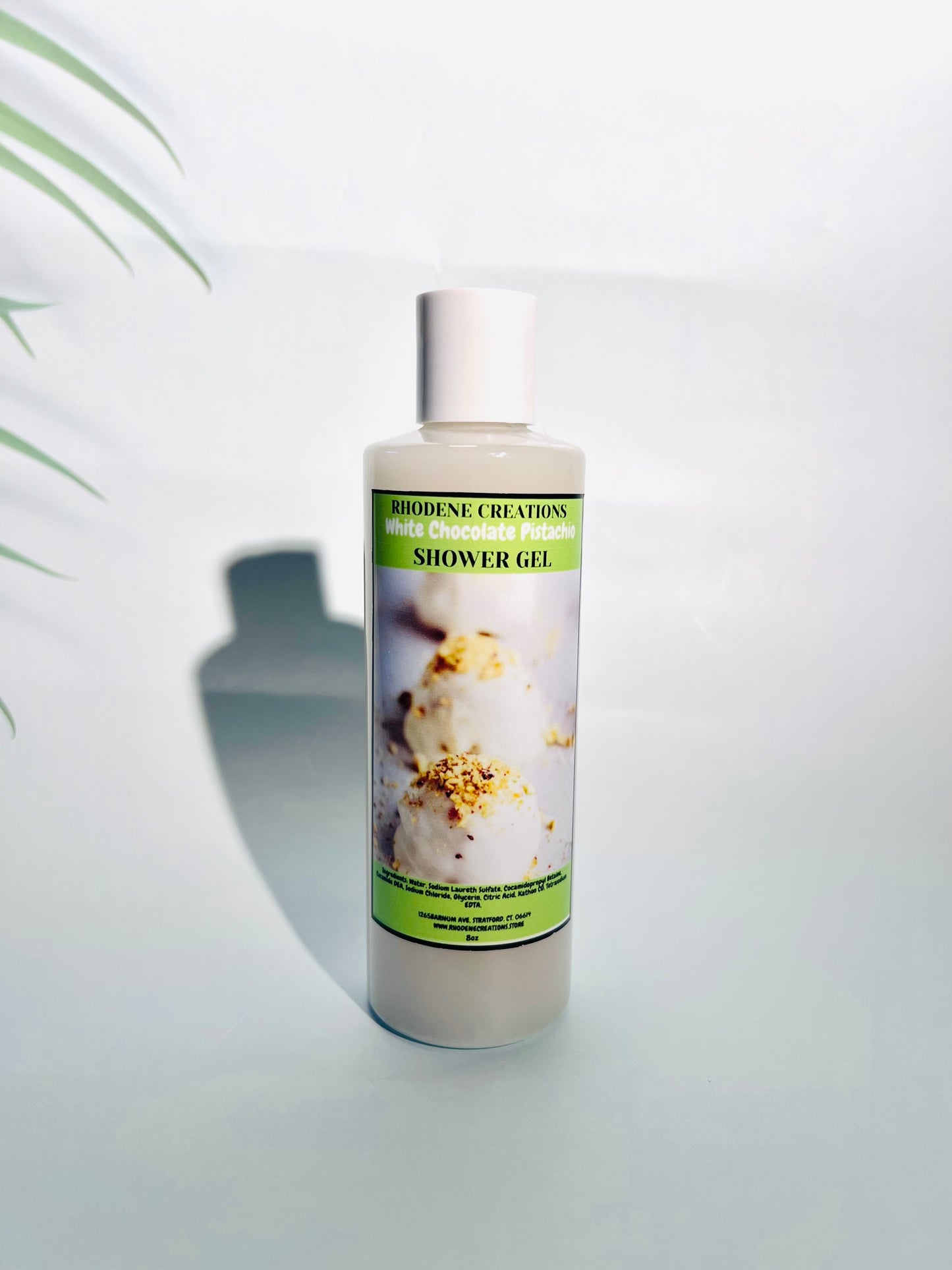 White chocolate pistachio shower gel