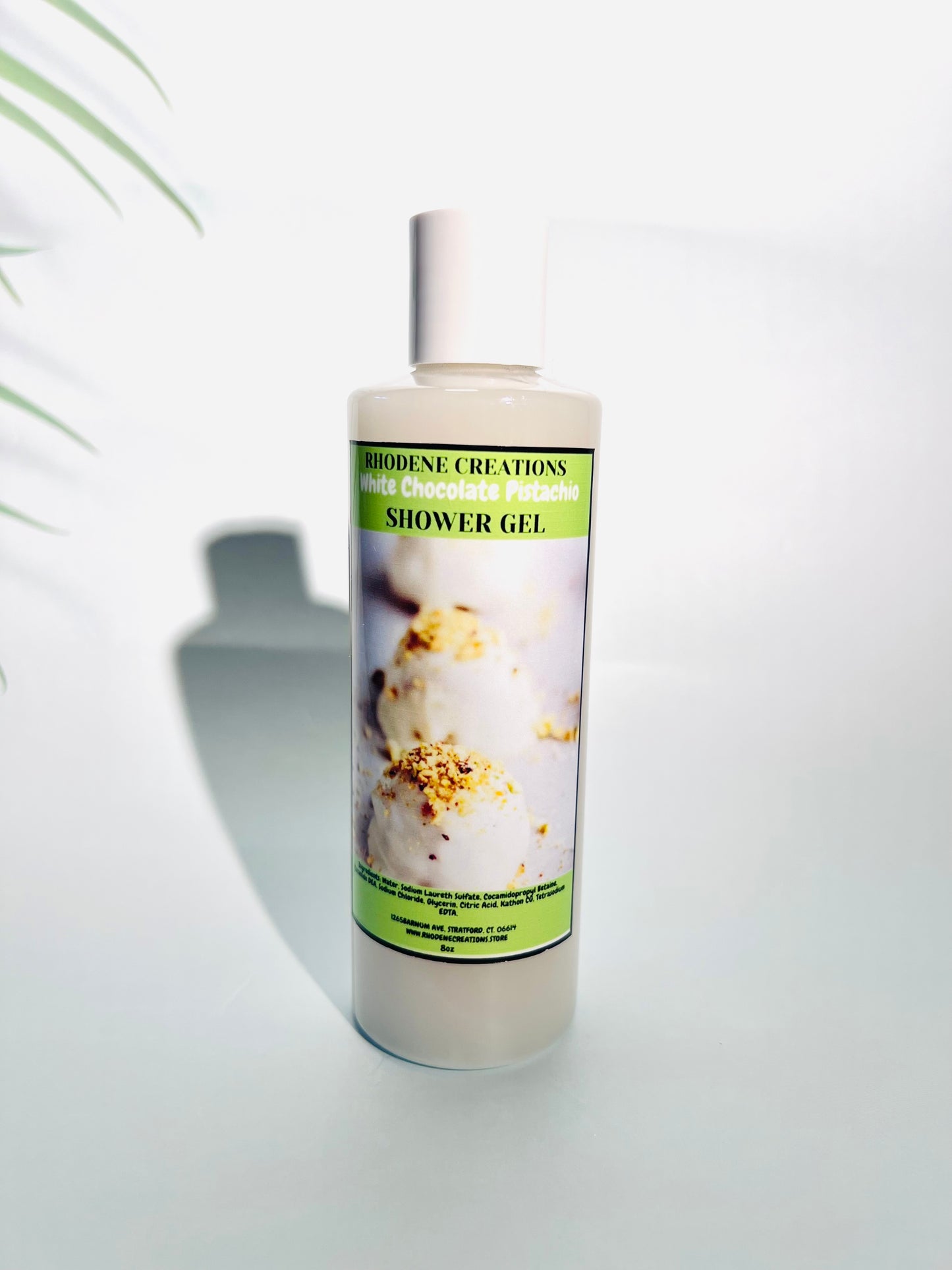 White chocolate pistachio shower gel