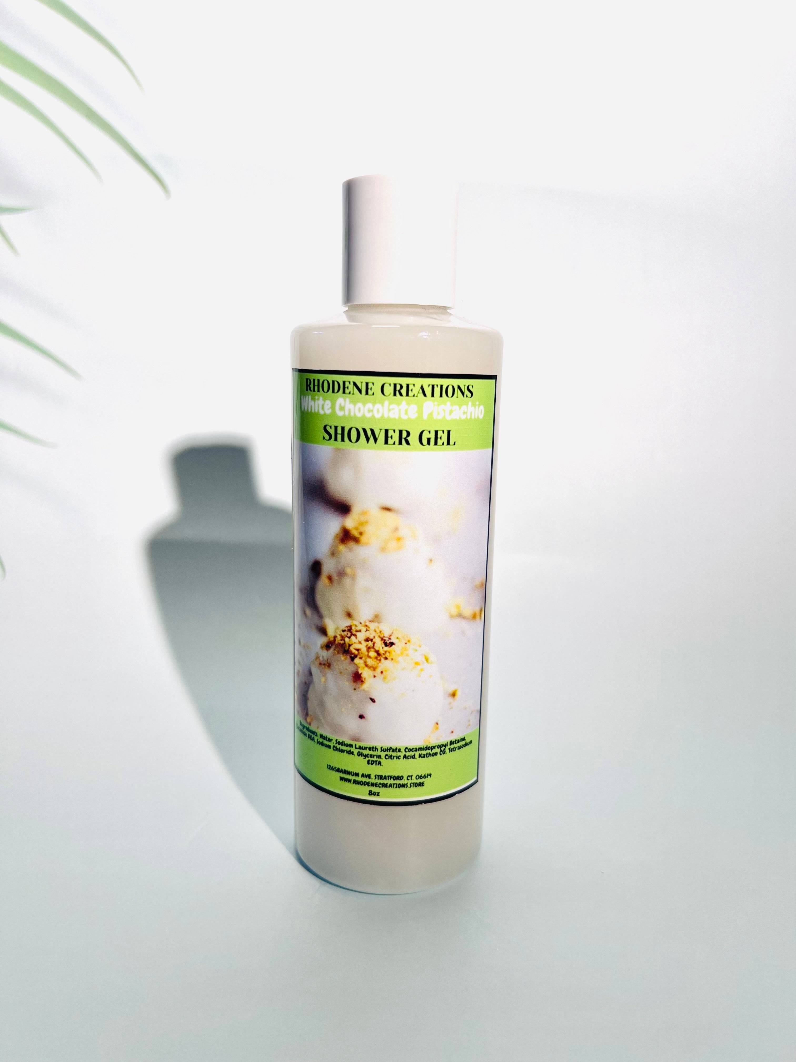White chocolate pistachio shower gel