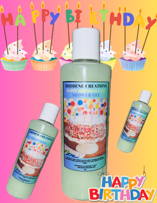 Happy birthday cake shower gel