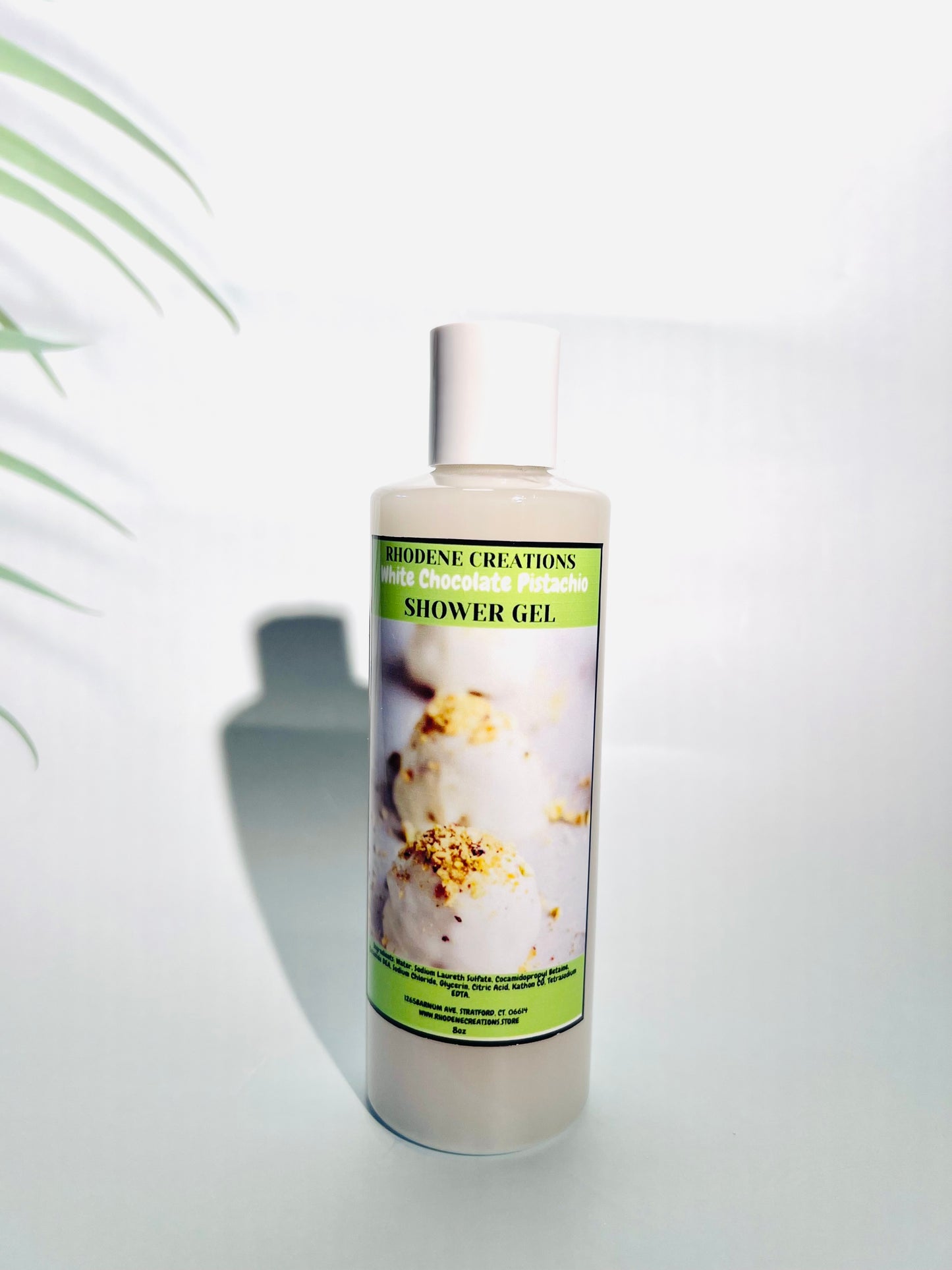 White chocolate pistachio shower gel